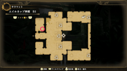 エイルネップの神殿B1のマップ
