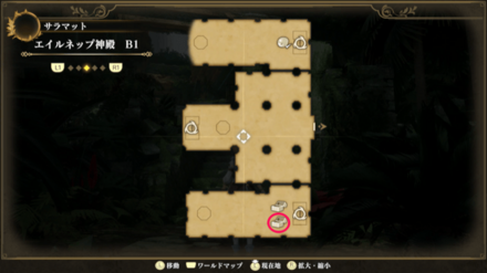 エイルネップの神殿B1のマップ