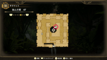 沈んだ塔4Fのマップ