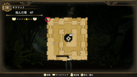 沈んだ塔4Fのマップ