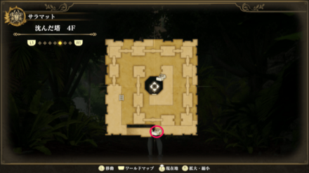 沈んだ塔4Fのマップ