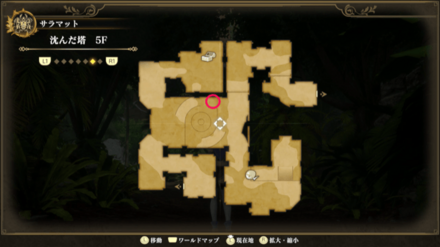沈んだ塔5Fのマップ