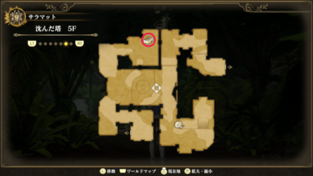 沈んだ塔5Fのマップ