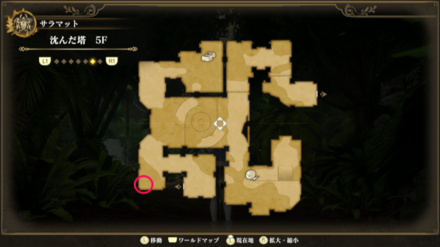 沈んだ塔5Fのマップ