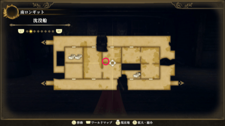 沈没船のマップ