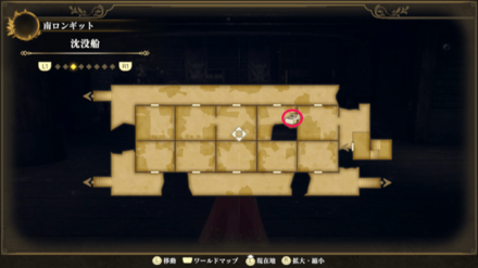 沈没船のマップ