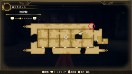 沈没船のマップ