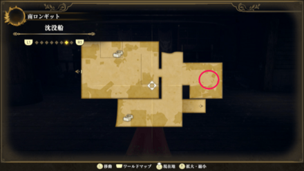 沈没船のマップ