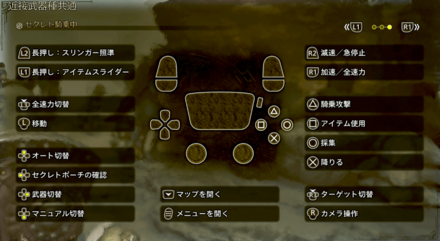 近接武器セクレト騎乗時基本操作一覧