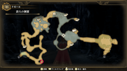 詩人の洞窟のマップ