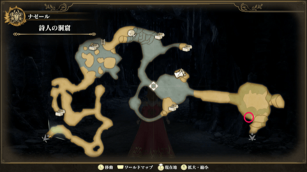 詩人の洞窟のマップ