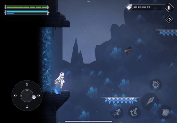 4つのリフトがあるエリアで左の壁中腹のエリアに入る