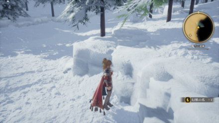 雪の遺跡の場所の見た目