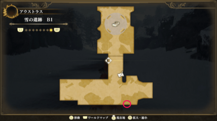 雪の遺跡 B2のマップ