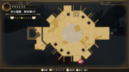 雪の遺跡 飼育棟1Fのマップ