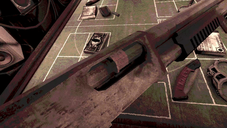 残りの弾や虫メガネで空包を確認できたら使用