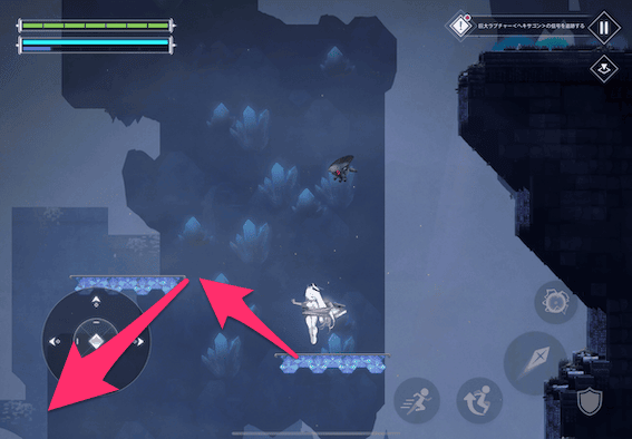 リフトを乗り継いで左下へ