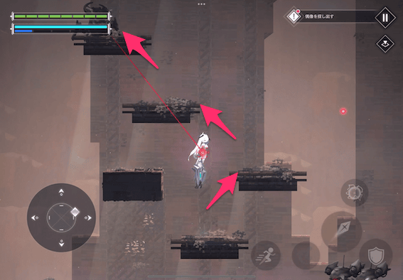 さらに段差を左側に登っていく