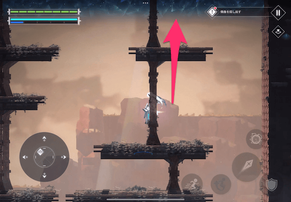 入口が見えたら登って上エリアへ