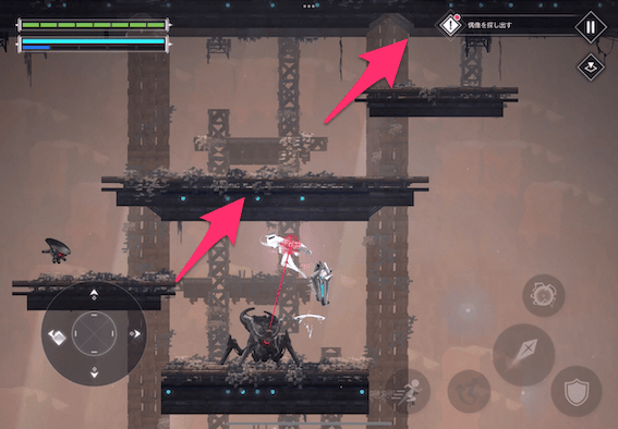 信号データGを入手した場所から上に登る