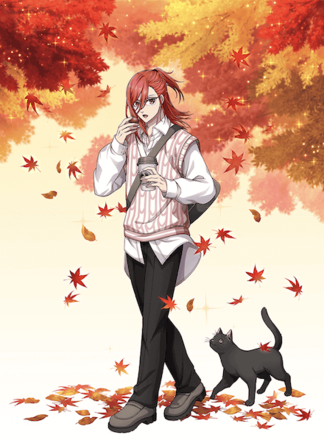 紅葉舞い散る甘味の秋画像