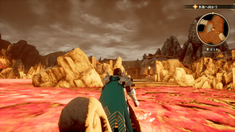 石船に乗って渡る