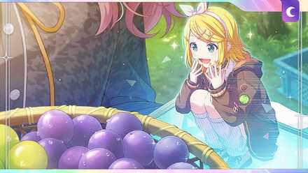 ［夢も膨らむ山盛りブドウ］鏡音リン