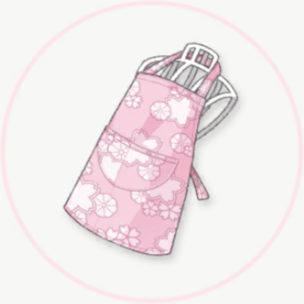 夢が詰まった桜色エプロン画像
