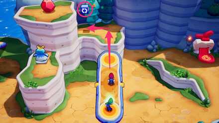 シーソーから回転ブロックを叩く