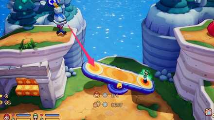 像を持って崖からジャンプ