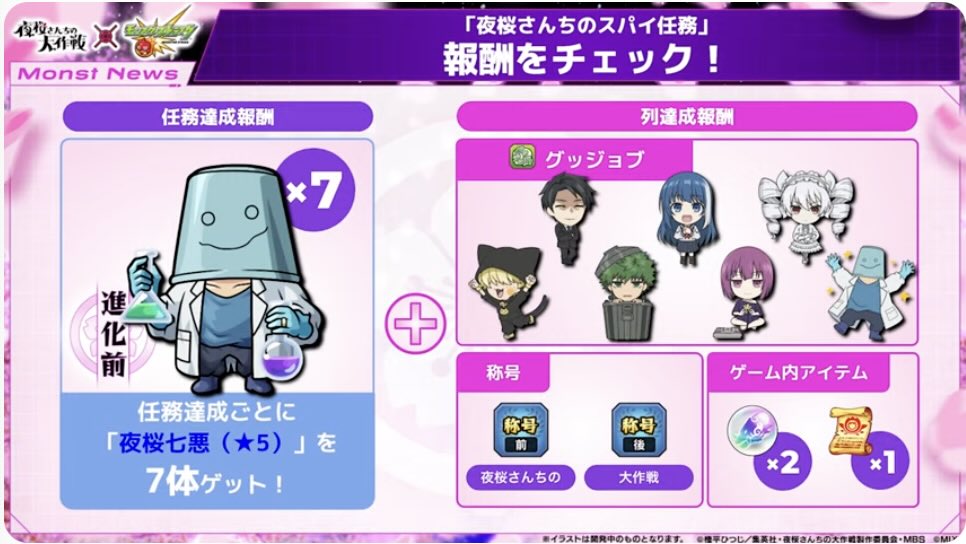 夜桜さんちのスパイ任務 報酬