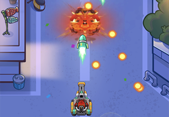 弾で敵を倒しながら進む