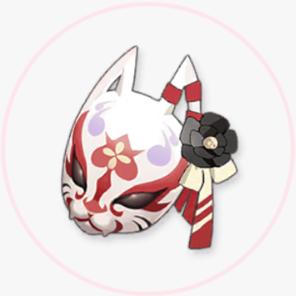 秘密を隠すキツネのお面画像