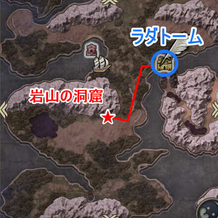 岩山の洞窟マップ