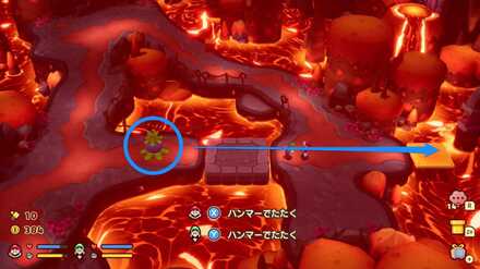 爆弾で黄色い床