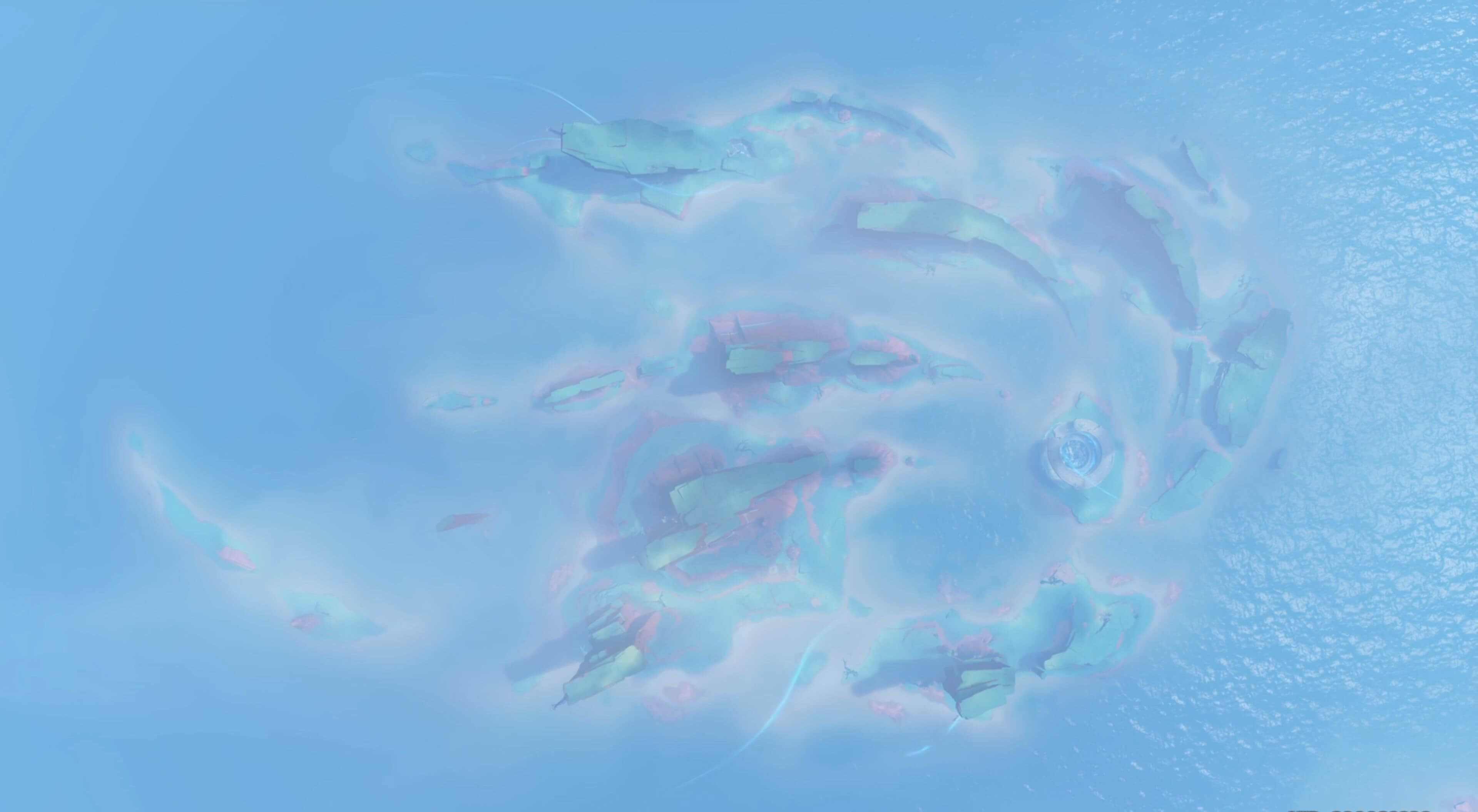 テコロアパン湾の霧が晴れる