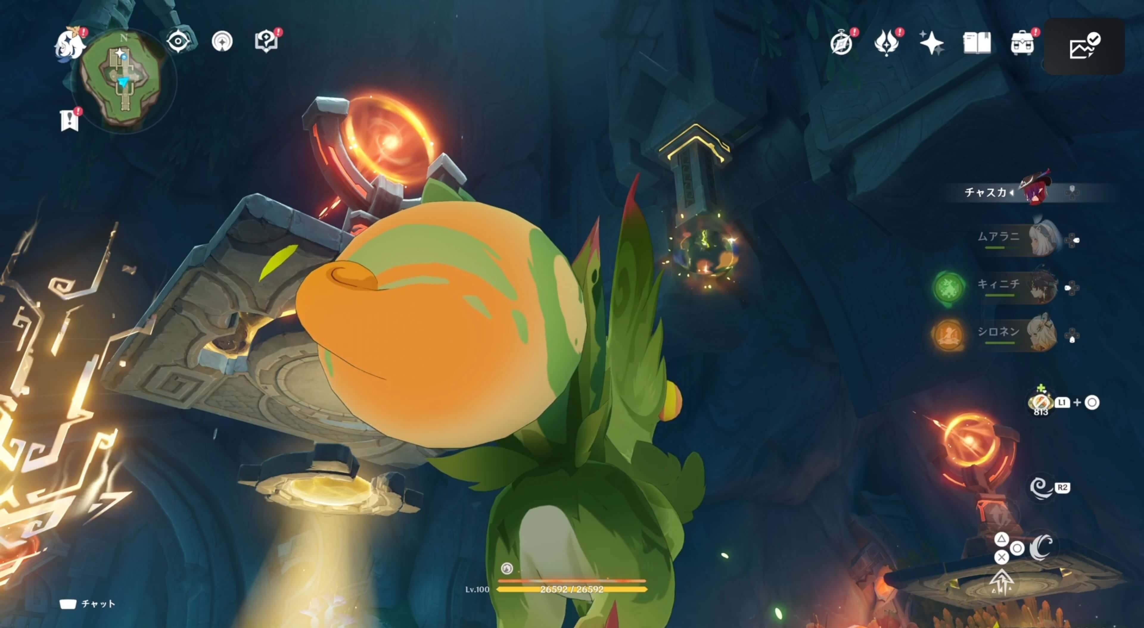 発射装置の横にあるギミックを引っ張ると装置がさらに降りてくる