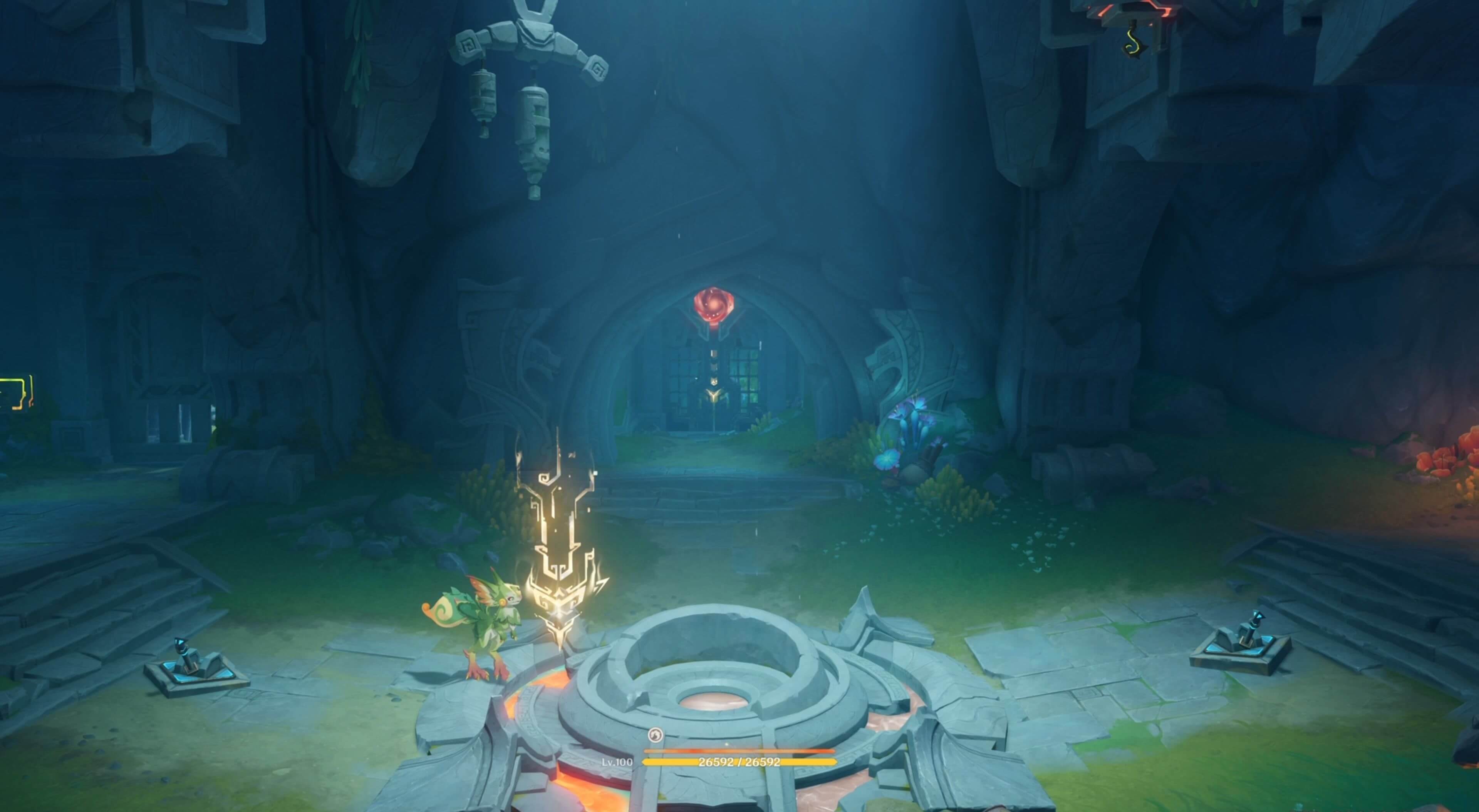 中央のバリアが解かれる