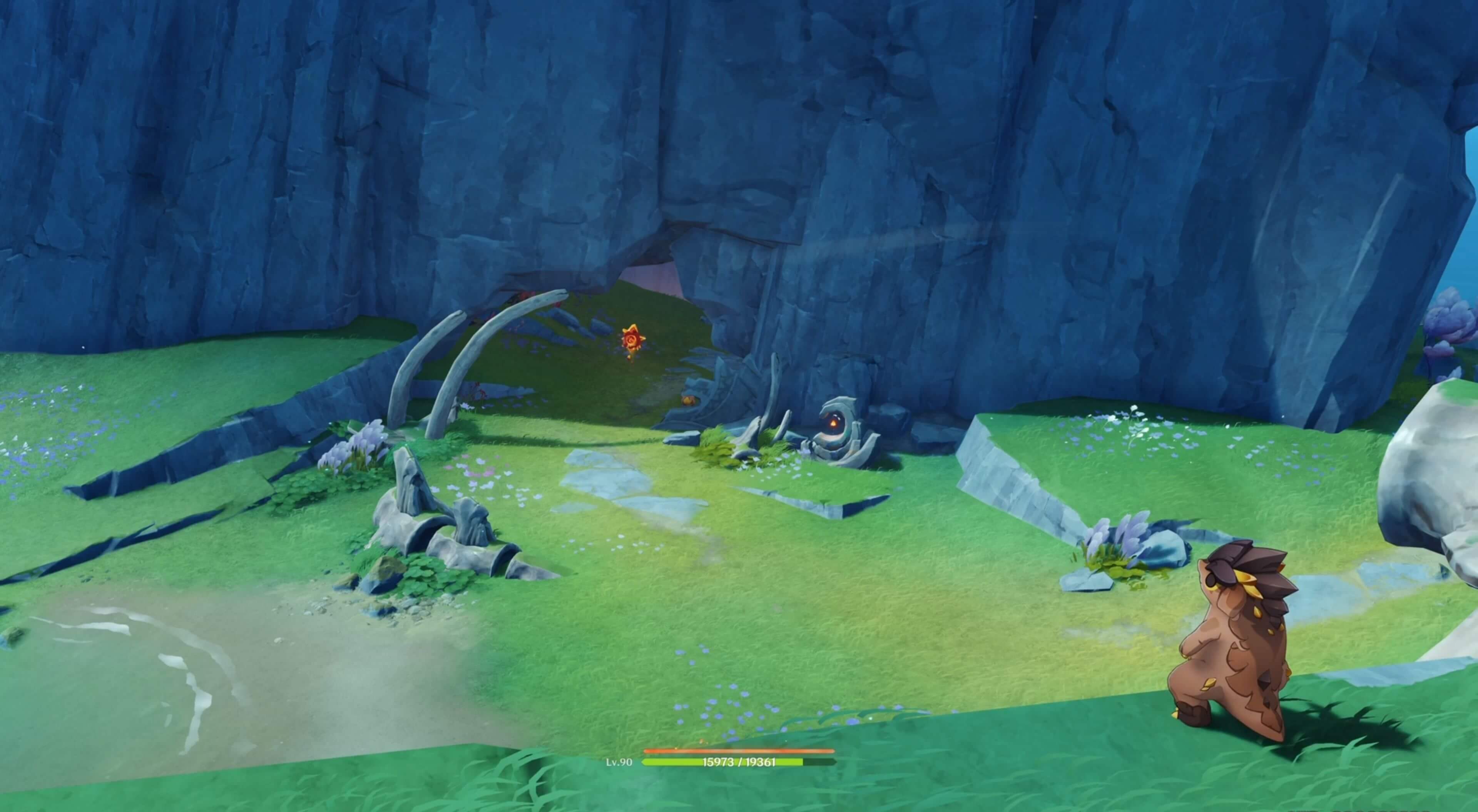 テペトル仔竜が最初に向かった壁を壊す