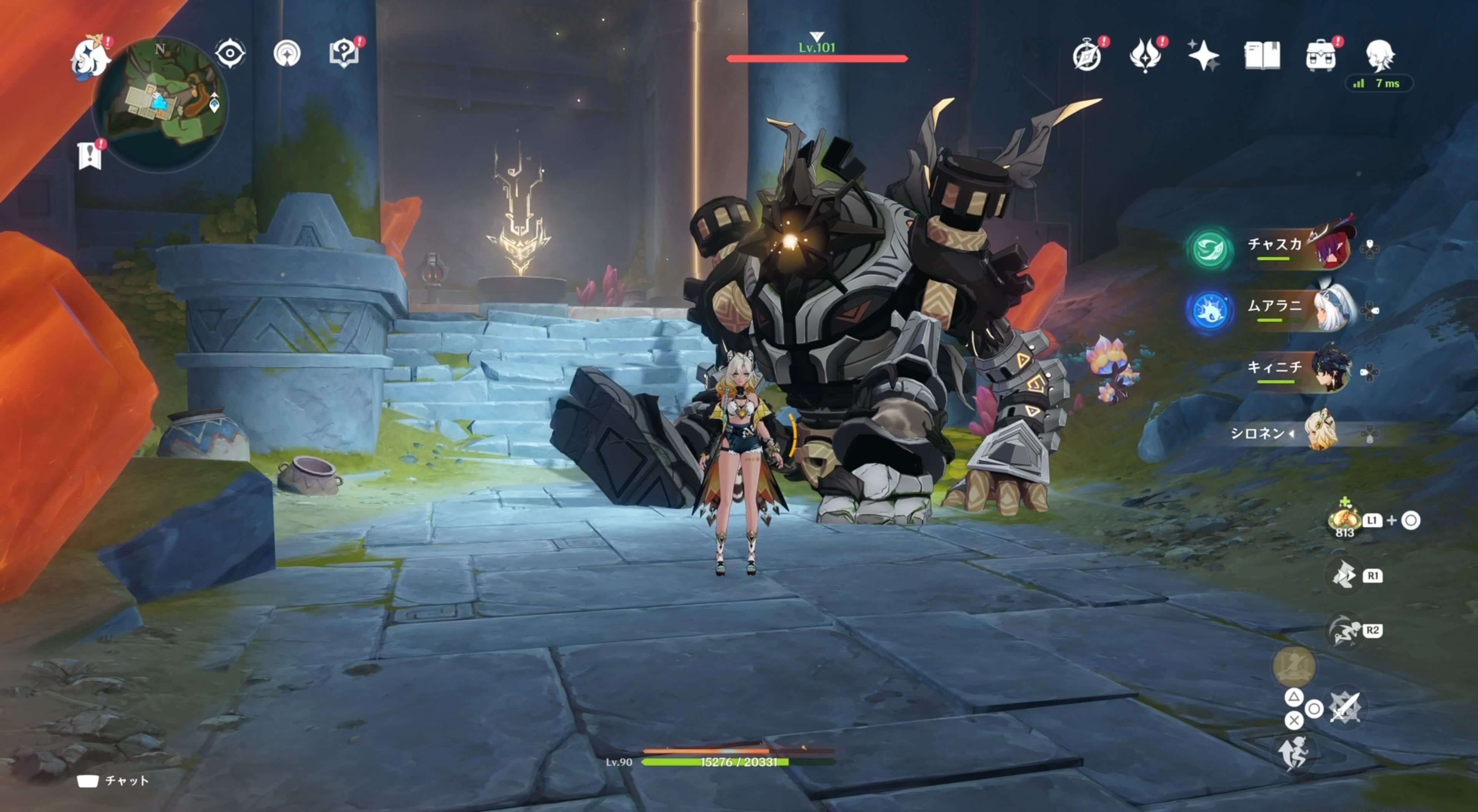 遺跡重機が起動するため倒す