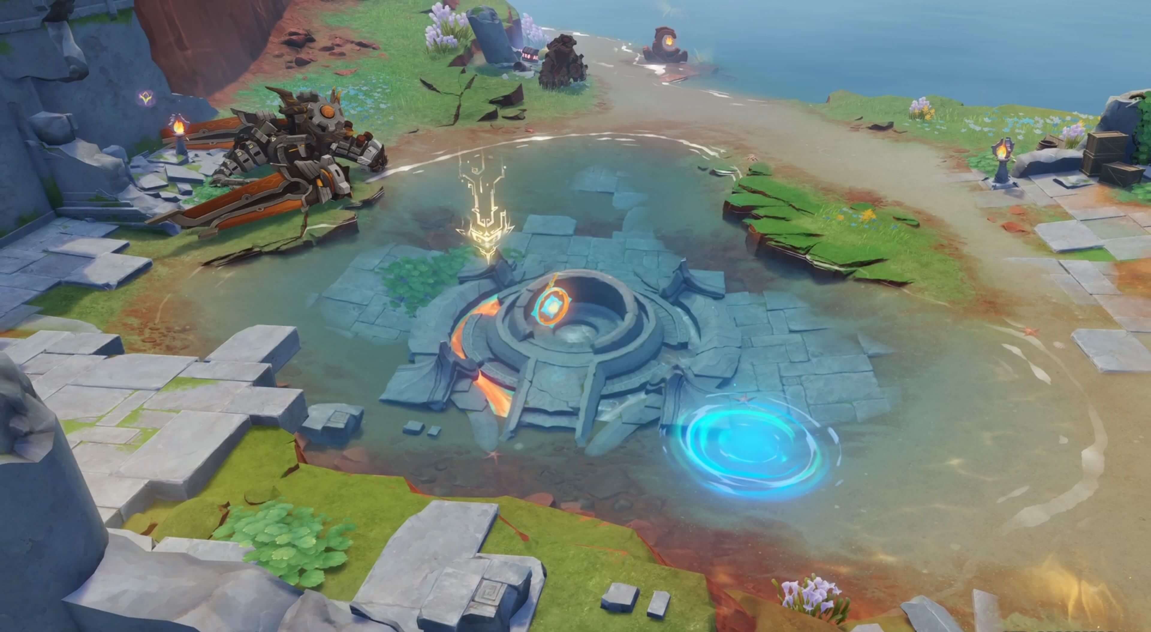 池にある「秘源装置」へ移動