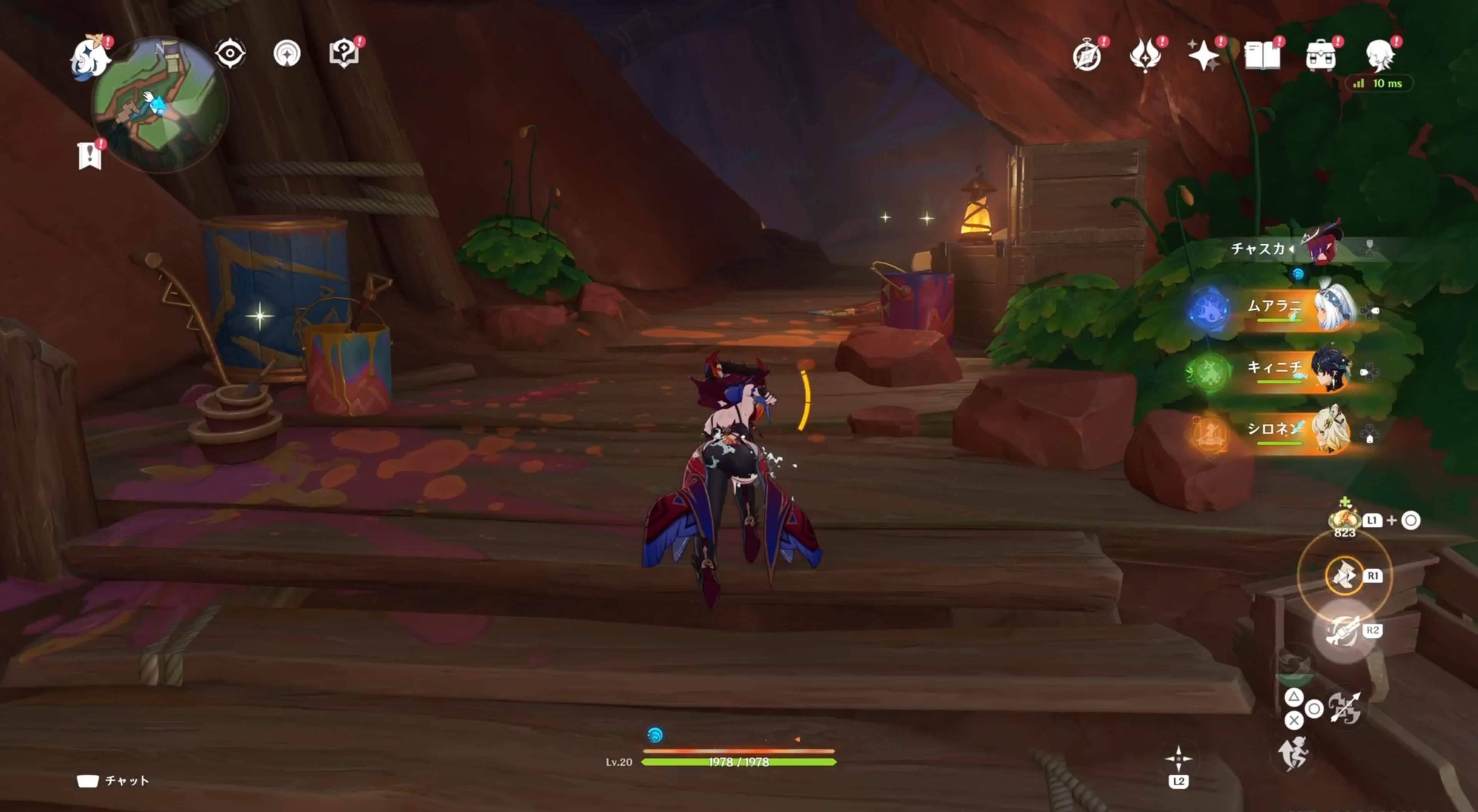 ワープポイントから目の前の道を進む