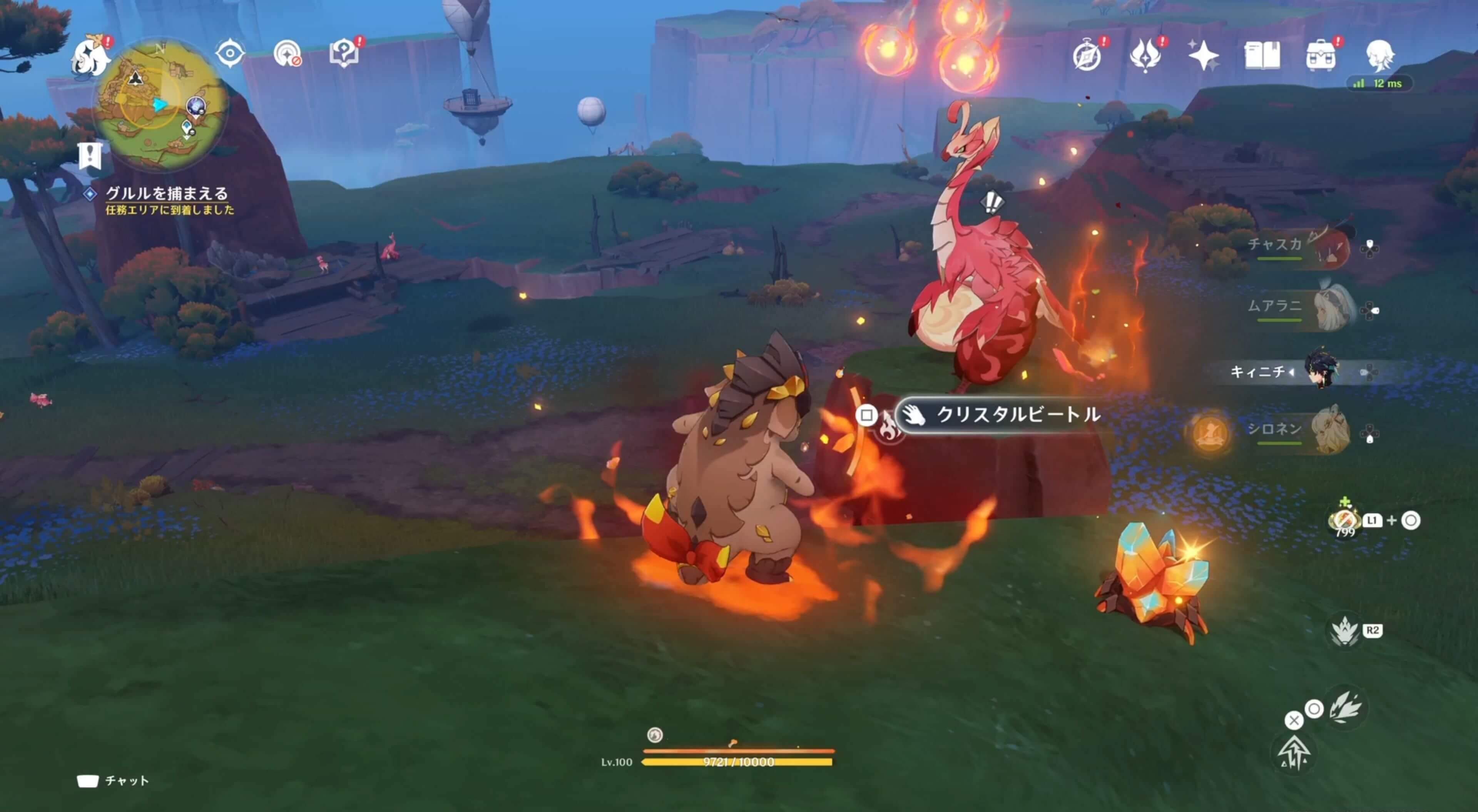 グルルに近づくと逃げる