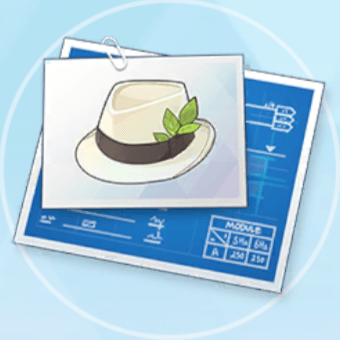 リーフリボン付き中折れ帽の設計図画像