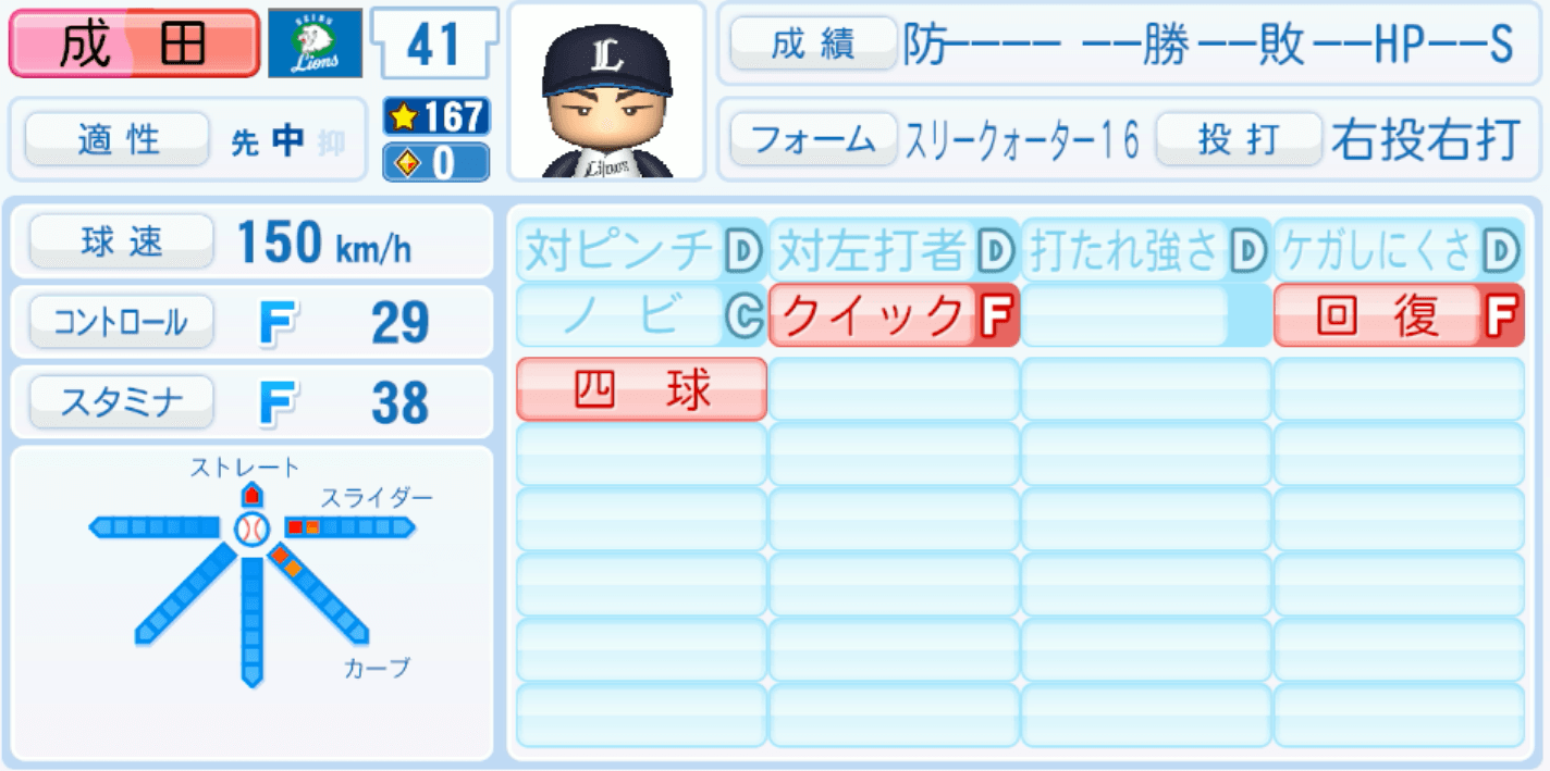 成田晴風のステータス画像