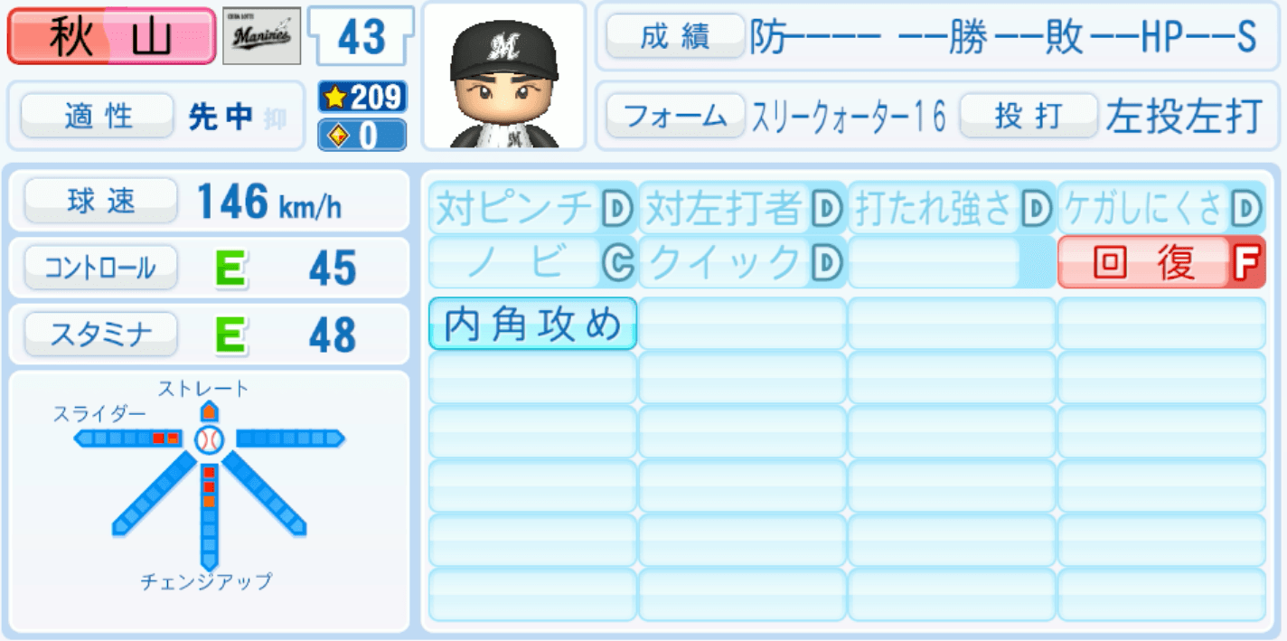 秋山正雲のステータス画像