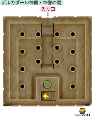 デルカダール神殿・神像の間のマップ