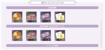 初回報酬を利用して効率良くアイテムを集めよう