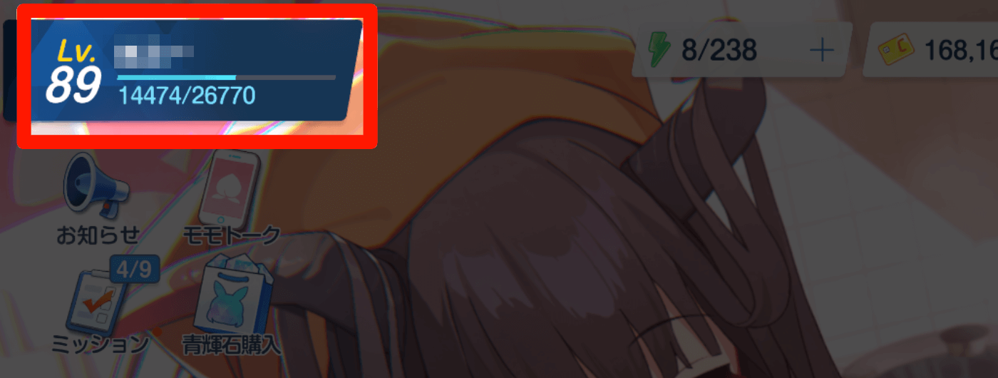 先生Lv確認画面