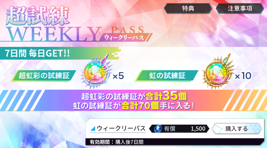 超試練ウィークリーパス
